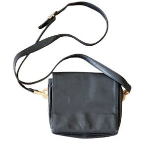 Perlina Women's Navy Blue Leather Purse Crossbody Handbag